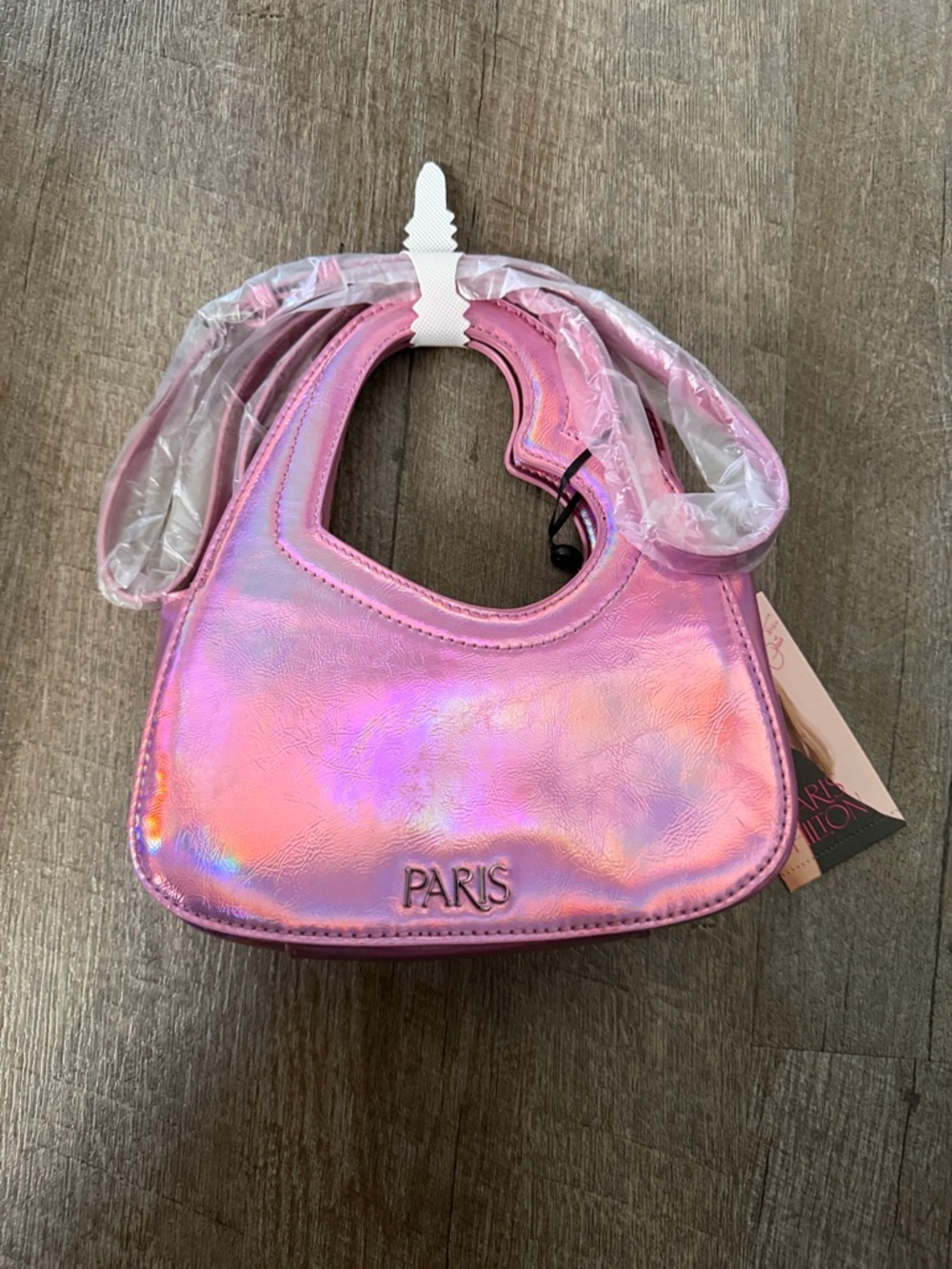 Paris Hilton Heartbreaker Top Handle Bag Y2K Crossbody Strap Iridescent Pink NWT